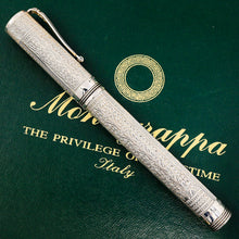 Load image into Gallery viewer, Side of the pen. Placed on top of the green outer box. The Montegrappa logo can be seen along with the text: "The Privilege of a Lifetime", then "Italy" on the following line.