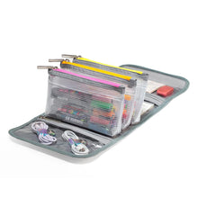 Load image into Gallery viewer, Three pouches arranged with the main carrying case.
