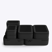 Load image into Gallery viewer, The pack of six black packing cases arranged in a white background