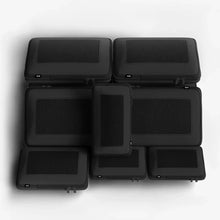 Load image into Gallery viewer, The pack of six black packing cases arranged in a white background