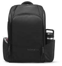Load image into Gallery viewer, Front panel view of the black backpack.