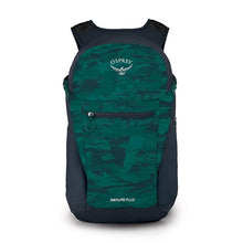 Load image into Gallery viewer, Front panel view of the green arches backpack.