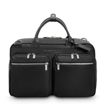 Load image into Gallery viewer, Briggs & Riley Rhapsody Multi-Pocket Cabin Bag shown in Black
Front Panel View, showing two spacious front zip pockets
Dimensions: 10.5 x 16.75 x 8.75 in / 26.7 x 42.5 x 22.2 cm
