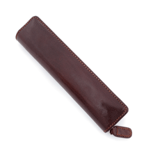 Load image into Gallery viewer, Bella Soft Black Leather Zippered Single Pen Case