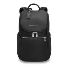 Load image into Gallery viewer, Briggs & Riley Rhapsody U-Zip Backpack in Black
Front Panel View of Backpack
Dimensions: 15 x 10 x 7 in / 38.1 x 25.4 x 17.8 cm