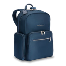Load image into Gallery viewer, Briggs & Riley Rhapsody Medium Backpack - Shown in Navy
Front Angled View of Backpack
Dimensions: 16 x 13.5 x 6 in / 40.6 x 34.3 x 15.2 cm-