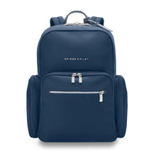 Load image into Gallery viewer, Briggs & Riley Rhapsody Medium Backpack - Shown in Navy
Image of Front Panel view of Backpack
Dimensions: 16 x 13.5 x 6 in / 40.6 x 34.3 x 15.2 cm