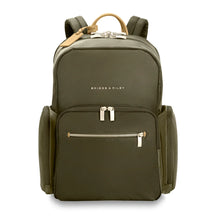 Load image into Gallery viewer, Briggs & Riley Rhapsody Medium Backpack - Shown in Olive
Image of Front Panel of Backpack
Dimensions: 16 x 13.5 x 6 in / 40.6 x 34.3 x 15.2 cm