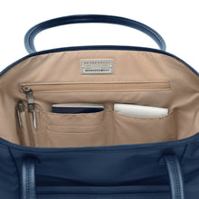 Load image into Gallery viewer, Briggs & Riley Rhapsody Expandable Tote - Shown in Navy
Image of Interior Business Organizer, ideal for your pens, airline ticket, passport, frequent flyer cards, smart phone, etc.
Dimensions: 13.5 x 19.5 x 7.5 in / 34.4 x 49.5 x 19.1 cm