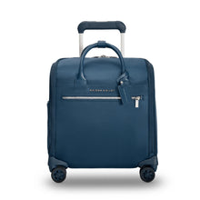 Load image into Gallery viewer, Briggs & Riley Rhapsody Wheeled Cabin Bag - Shown in Navy
Image of Front Panel View
Dimensions: 16 x 14 x 8.5 in / 40.6 x 35.6 x 21.6 cm (includes wheels and handle)