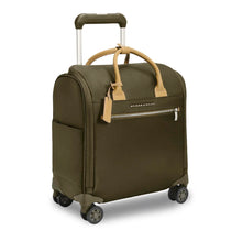 Load image into Gallery viewer, Briggs & Riley Rhapsody Wheeled Cabin Bag - Shown in Olive
Image of Angled Front View
Dimensions: 16 x 14 x 8.5 in / 40.6 x 35.6 x 21.6 cm (includes wheels and handle)