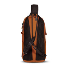 Load image into Gallery viewer, Back panel view of the sling bag with adjustable straps.