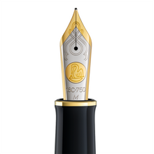 Load image into Gallery viewer, The fountain pen nib with gold, and silver design on a white background.
