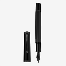 Load image into Gallery viewer, Black fountain pen with cap on a white background