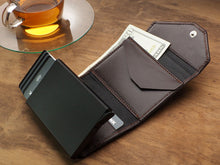 Load image into Gallery viewer, Interior view of the brown wallet