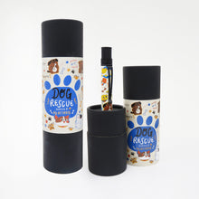 Load image into Gallery viewer, The Dog rescue ballpoint pen arranged in the matching gift tube packing.