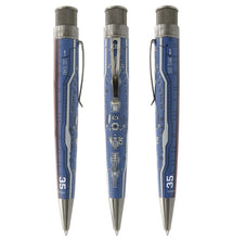 Load image into Gallery viewer, Front and side views of the decorated pen on a white background.