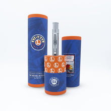 Load image into Gallery viewer, Front view of the rollerball pen arranged with the presentation gift tubes.