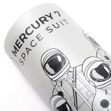 Load image into Gallery viewer, Close up to the MERCURY 7 SPACE SUIT text printed on the gift tube.