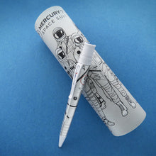 Load image into Gallery viewer, The Retro 51 Mercury 7 Rollerball Pen leaning on the gift tube.