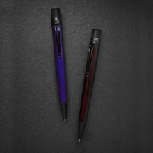 Load image into Gallery viewer, Retro 51 Tornado™ Stealth Lacquers in Black Cherry and Midnight Purple on a textured black background.