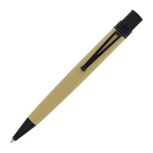 Load image into Gallery viewer, Front view of the Desert Sand pen. The barrel is a sand color with glossy black trims.