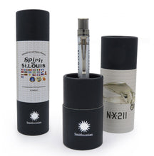 Load image into Gallery viewer, Front view of the The Retro 51 Spirit of St. Louis Rollerball Pen with the matching gift tubes.