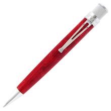 Load image into Gallery viewer, Front view of the Ruby red Acrylic Tornado Pen. Set on a white background.