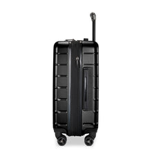Load image into Gallery viewer, Side panel view of the black hard shell suitcase.