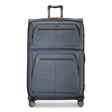 Load image into Gallery viewer, Front panel view of the gray soft sided suitcase.