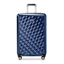 Load image into Gallery viewer, Front panel view of the blue medium hard shell suitcase.
