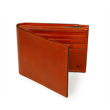 Load image into Gallery viewer, Sierra Italian Leather Billfold - Cognac Angled View