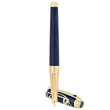 Load image into Gallery viewer, Front view of the Fountain Pen with the cap shown behind it. Shown in a white background.