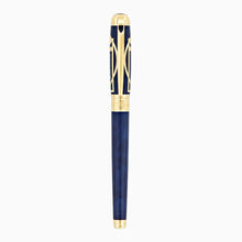 Load image into Gallery viewer, Front view of the Fountain Pen. The pen's clip golden trim can be seen.