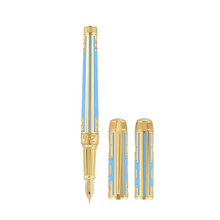 Load image into Gallery viewer, Front view of the fountain pen with a front and back view of the cap