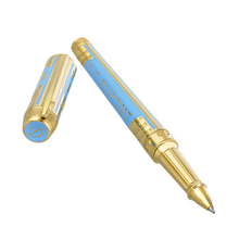 Load image into Gallery viewer, Angled view of the rollerball pen with the cap next to it.