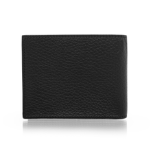 Load image into Gallery viewer, Back panel view of the black wallet.
