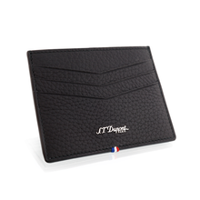 Load image into Gallery viewer, Angled front view showing three card slots, the S.T. Dupont logo, and France Flag stitch
