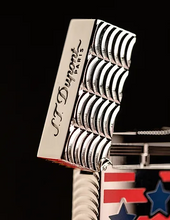 Load image into Gallery viewer, Close up to the lid engraving with S.T. Dupont logo engraved on the top.