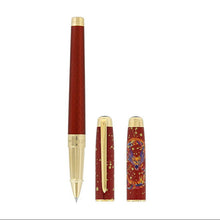 Load image into Gallery viewer, The bordeaux rollerball pen with a front and back view of the cap .