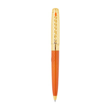 Load image into Gallery viewer, Front view of the fire orange ballpoint pen on a white background.