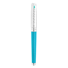Load image into Gallery viewer, Front view of the ice blue pen with the cap on.