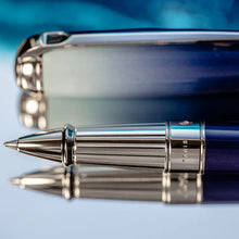 Load image into Gallery viewer, Close up to the rollerball pen grip section with engraving: PARIS.