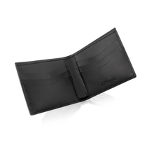 Load image into Gallery viewer, interior view of the billfold wallet. It features six credit card slots and a compartment for bills.