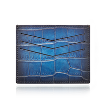 Load image into Gallery viewer, Back panel view of the black card case.
