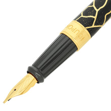 Load image into Gallery viewer, Close up to the black fountain pen's grip section.