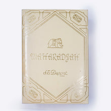 Load image into Gallery viewer, Front view of the presentation box lid with a gold stamp decoration.