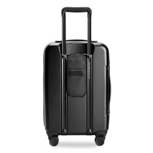 Load image into Gallery viewer, Briggs & Riley Sympatico Essential Carry-On Spinner - Black
Back Panel View with telescoping handle fully extended.
Dimensions: 22 x 14 x 9-11.25 in / 55.9 x 35.6 x 22.9-28.6 cm