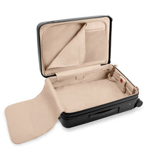 Load image into Gallery viewer, Briggs & Riley Sympatico Medium Expandable Spinner - Black
Divided Interior Image shown with top divider shown partially zipped.
Dimensions: 27 x 18.5 x 11.5-13.75 in / 68.6 x 47 x 29.2-34.9 cm