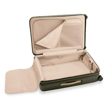 Load image into Gallery viewer, Briggs & Riley Sympatico Large Expandable Spinner - Olive
Image of divided interior with top lid partially unzipped.
Dimensions: 30 x 20 x 12-14.25 in / 76.2 x 50.8 x 30.5-36.2 cm